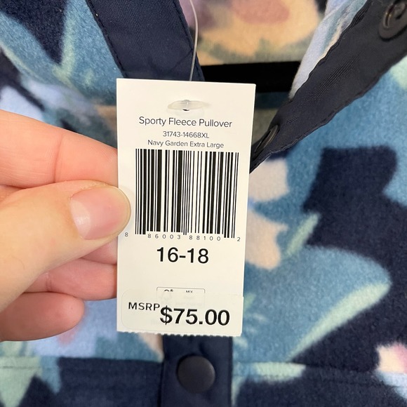 Vera Bradley Women's Sporty Fleece Pullover Garden Long Sleeve Tops Size XL NWT - Picture 8 of 9